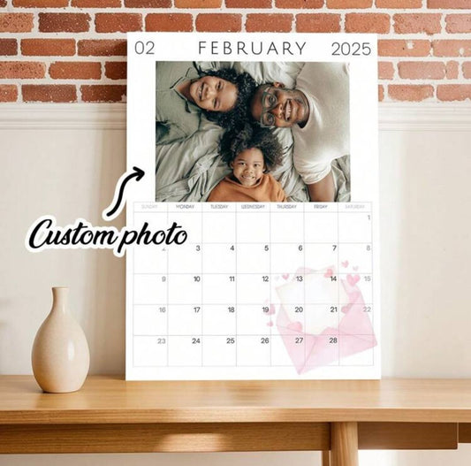 1 Personalized Photo Calendar Canvas Print