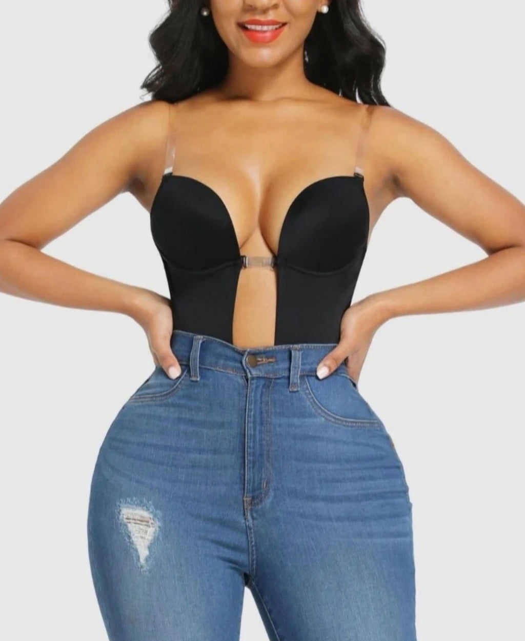 U Plunge Bra Backless Thong Bodysuit-Seamless,Shapewear,LowCut,Sexy,Comfort